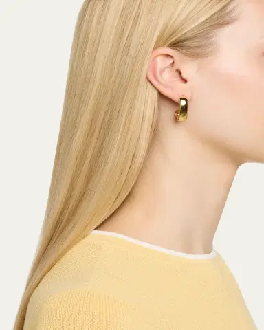 V.BELLAN Nessi Hoop Earrings with 18K Yellow Gold Plating | Thumbnail 2