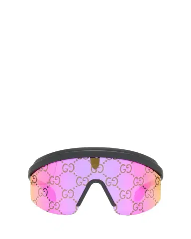Gucci Men's Monogram-Lens Acetate Mask Sunglasses | Thumbnail 1