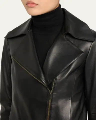 Vince Leather Zip-Front Jacket | Thumbnail 5