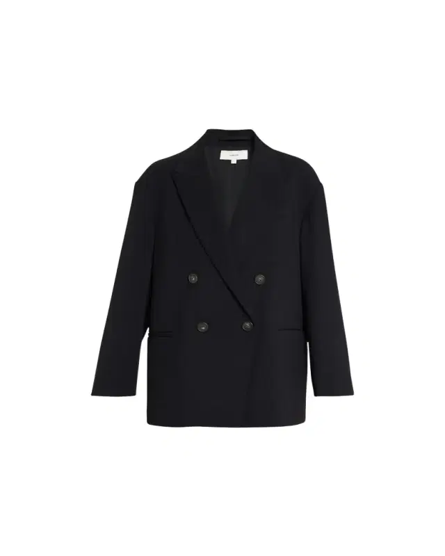 Vince Double-Breasted Crepe Boyfriend Blazer