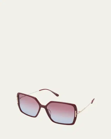 TOM FORD Joanna Mixed-Media Butterfly Sunglasses | Thumbnail 2