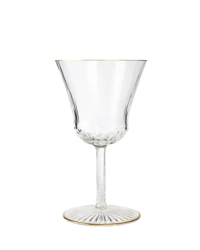 Saint Louis Crystal Apollo Gold Rim Goblet
