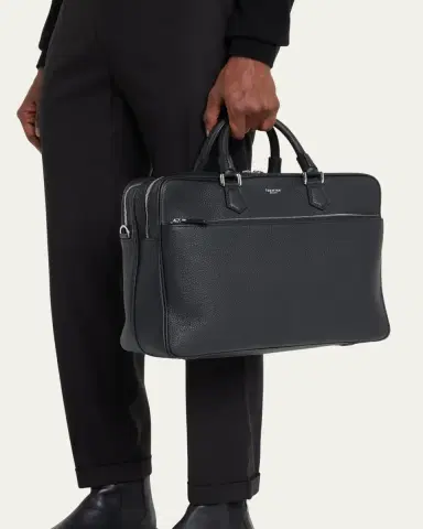 Serapian Men's Leather Double Briefcase | Thumbnail 2