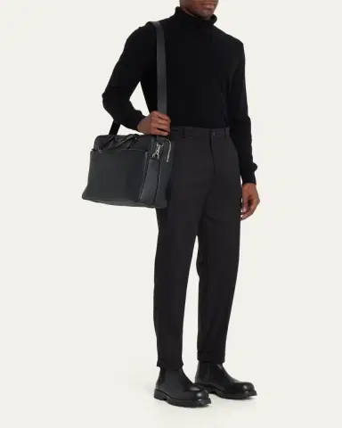 Serapian Men's Leather Double Briefcase | Thumbnail 5