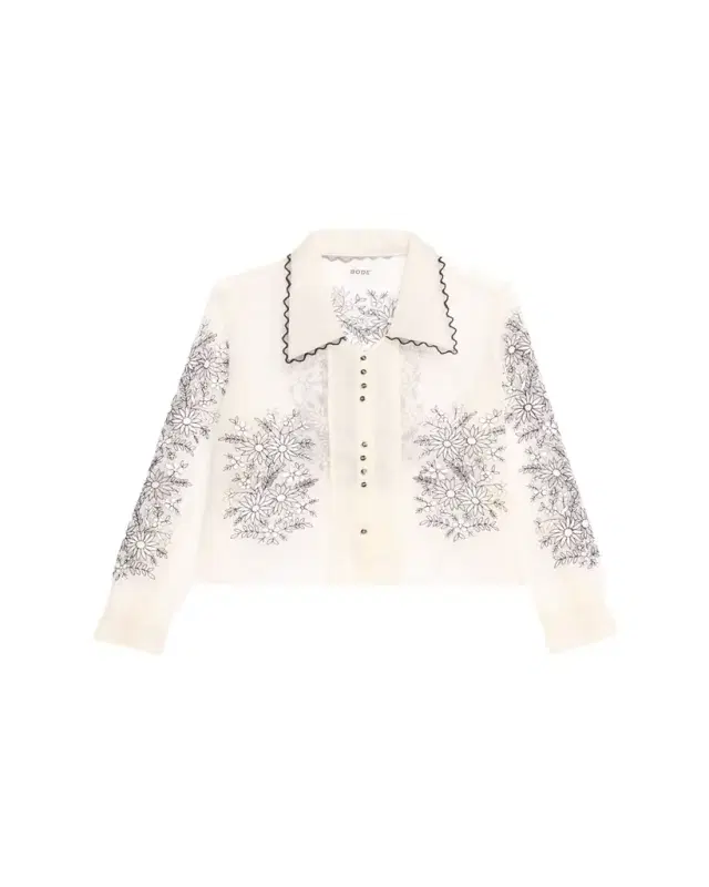 Penny Geometric Floral Silk Top