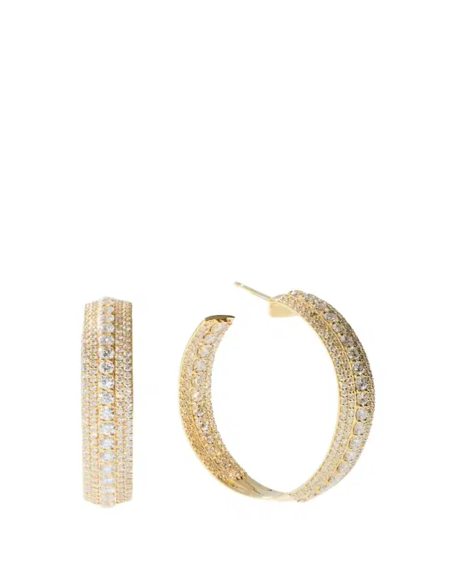 Lana 14K Curved Mega Flawless Hoop Earrings, 30mm