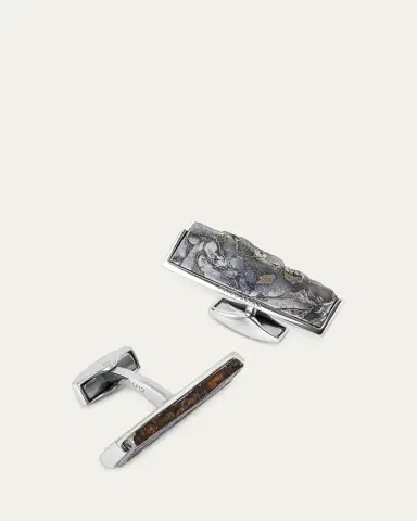 Tateossian Men's Limited Edition Meteorite Seymchan Etched Cufflinks | Thumbnail 2