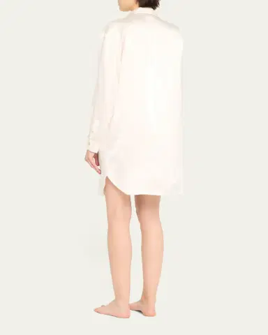 Olivia von Halle Poppy Long-Sleeve Silk Nightshirt | Thumbnail 3 Olivia von Halle Poppy Long-Sleeve Silk Nightshirt | Thumbnail 3