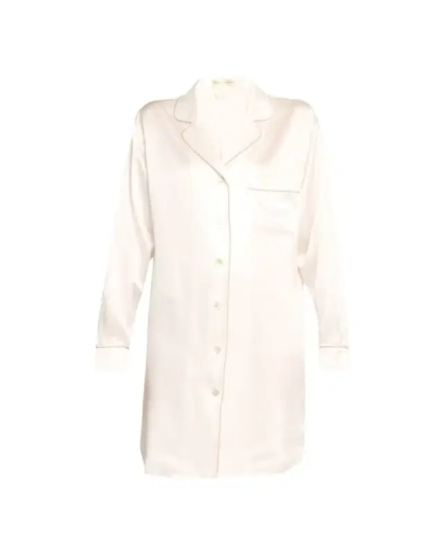 Olivia von Halle Poppy Long-Sleeve Silk Nightshirt
