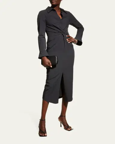 Cinq à Sept Mckenna Collared Midi Dress | Thumbnail 4
