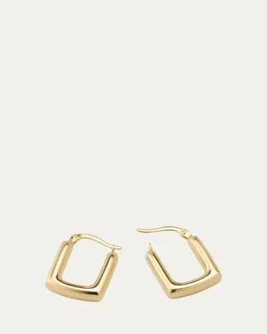 V.BELLAN 14K Yellow Gold Small Square Hoop Earrings | Thumbnail 4