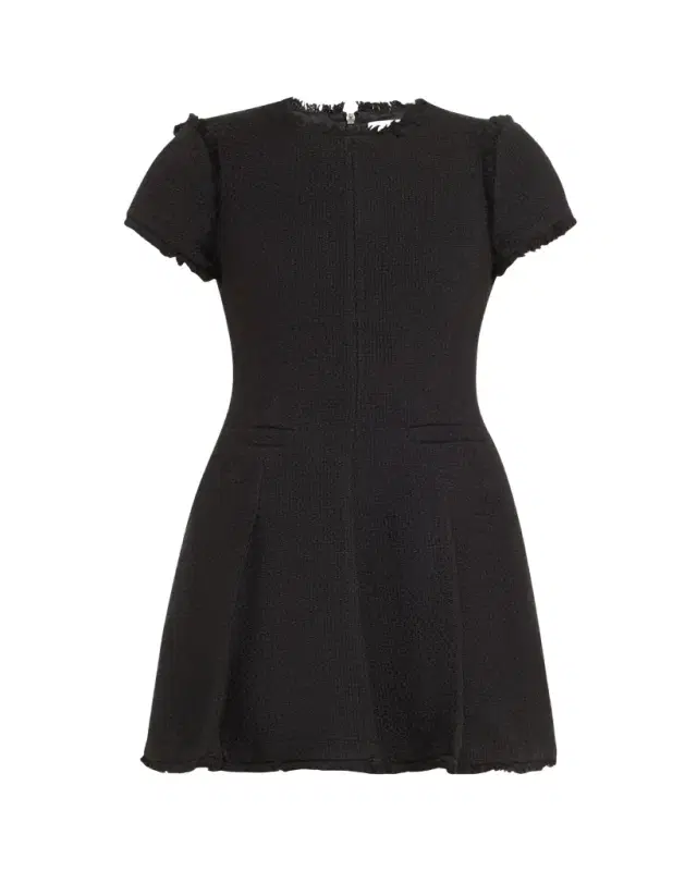 Cinq à Sept Nova Cotton Boucle Pleated Mini Dress