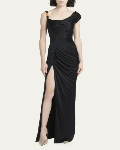 Versace Ruched Jersey Gown | Thumbnail 2