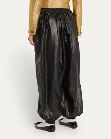 Marc Jacobs Runway High-Waist Gathered Leather Pants | Thumbnail 3