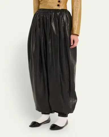 Marc Jacobs Runway High-Waist Gathered Leather Pants | Thumbnail 4