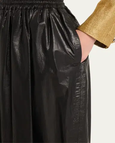 Marc Jacobs Runway High-Waist Gathered Leather Pants | Thumbnail 5