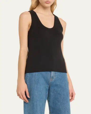Veronica Beard Birke Scoop-Neck Tank Top | Thumbnail 4