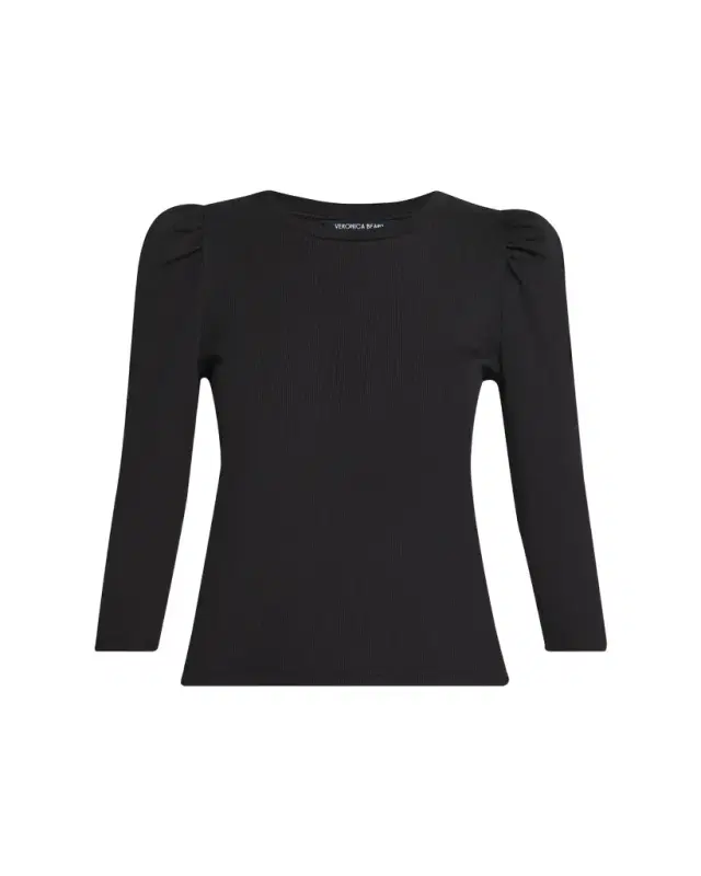 Britney Puff-Sleeve Cotton Top