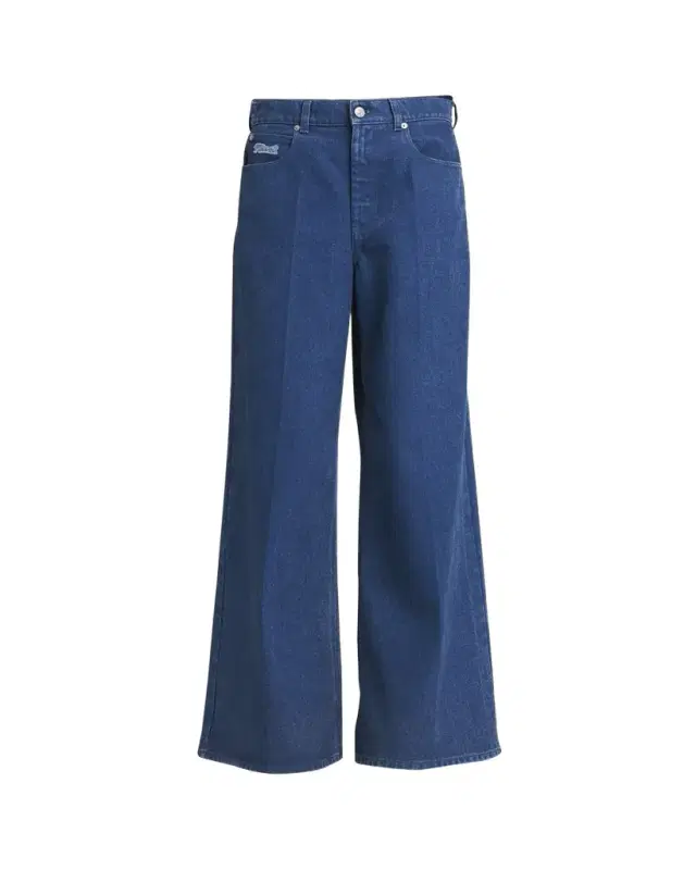 Marni Logo-Embroidered Five-Pocket Wide-Leg Denim Jeans