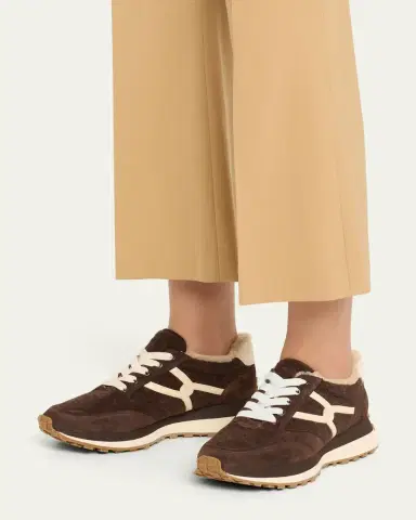 Veronica Beard Valentina Suede Shearling Retro Sneakers | Thumbnail 6