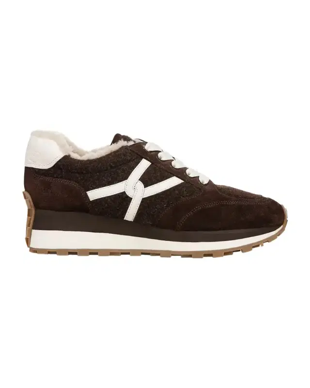 Veronica Beard Valentina Suede Shearling Retro Sneakers