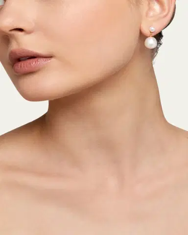 ATLAS LOVE 18K Yellow Gold Triton Classic Pearl Earrings | Thumbnail 2