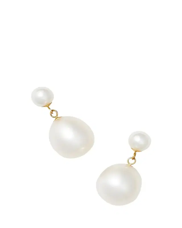 18K Yellow Gold Triton Classic Pearl Earrings