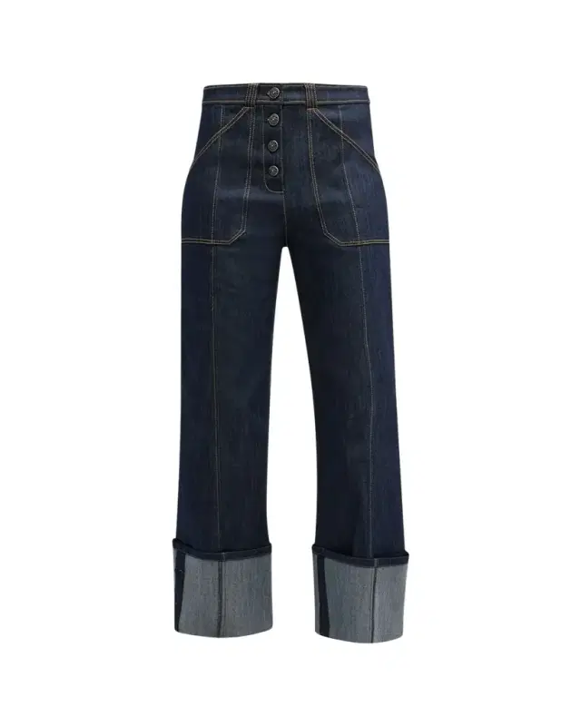 Cinq à Sept Benji Cuffed Ankle Topstitched Denim Pants