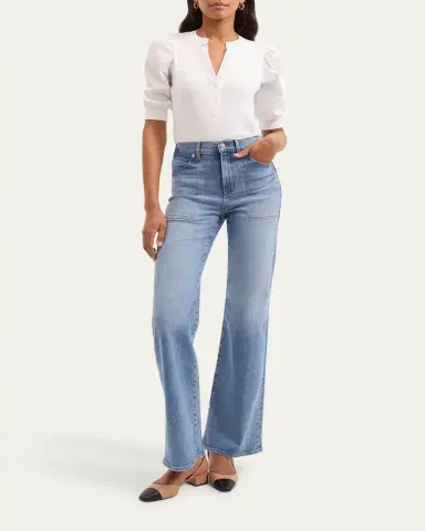 Veronica Beard Crosbie Wide-Leg Jeans with Pocket Details | Thumbnail 2 Veronica Beard Crosbie Wide-Leg Jeans with Pocket Details | Thumbnail 2