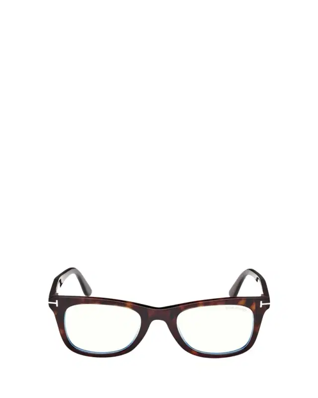 TOM FORD Men's Blue Light-Blocking Square Glasses with Clip-On Lenses
