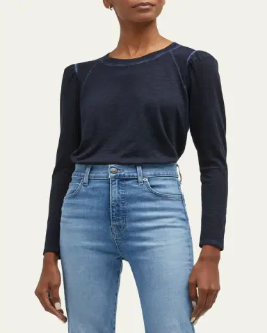 Veronica Beard Mason Long Sleeve Baseball Tee | Thumbnail 4