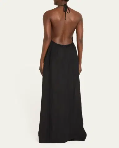 Nili Lotan Lelia Halter Backless Linen Maxi Dress | Thumbnail 3