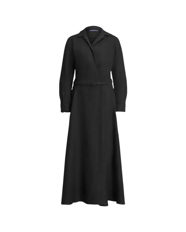 Ralph Lauren Collection Aniyah Belted Linen Day Dress