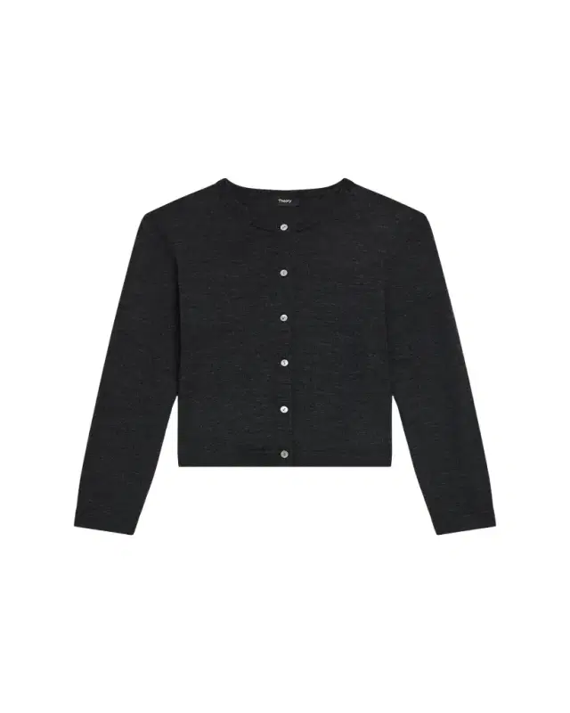 Theory Regal Merino Wool Cropped Cardigan