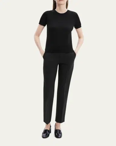 Theory Regal Merino Wool Short-Sleeve Crew T-Shirt | Thumbnail 2