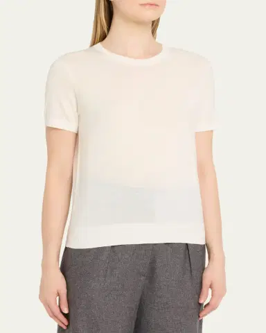 Theory Regal Merino Wool Short-Sleeve Crew T-Shirt | Thumbnail 12