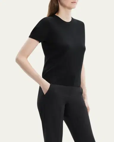 Theory Regal Merino Wool Short-Sleeve Crew T-Shirt | Thumbnail 4