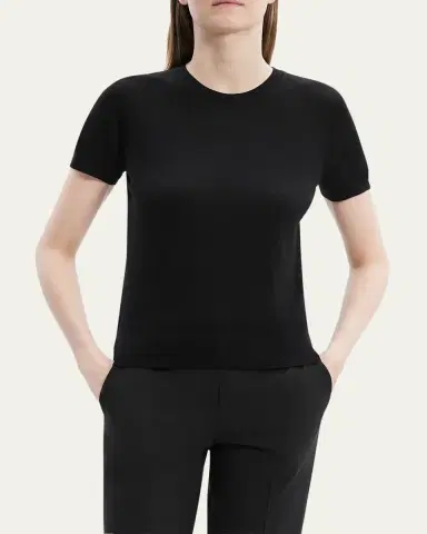 Theory Regal Merino Wool Short-Sleeve Crew T-Shirt | Thumbnail 5