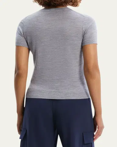 Theory Regal Merino Wool Short-Sleeve Crew T-Shirt | Thumbnail 7