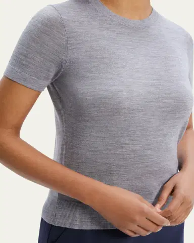 Theory Regal Merino Wool Short-Sleeve Crew T-Shirt | Thumbnail 9