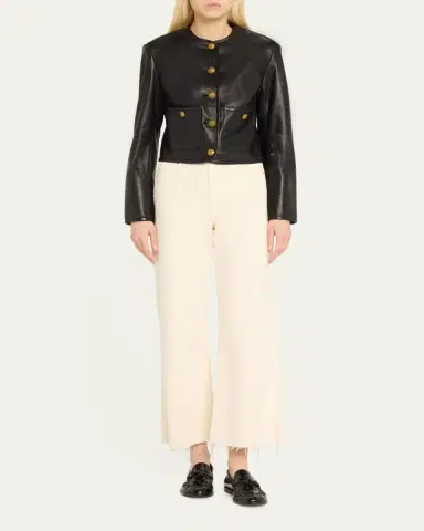 Veronica Beard Taylor Cropped High-Rise Wide Jeans | Thumbnail 2 Veronica Beard Taylor Cropped High-Rise Wide Jeans | Thumbnail 2