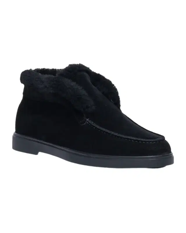Fortune Shearling Suede Loafer Booties