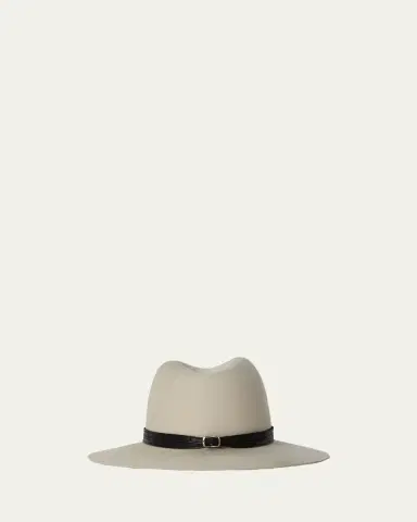 JANESSA LEONE Corinne Belted Wool Fedora Hat | Thumbnail 2