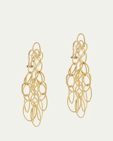 Buccellati Hawaii 18K Yellow Gold Oval Link Pendant Earrings | Thumbnail 3