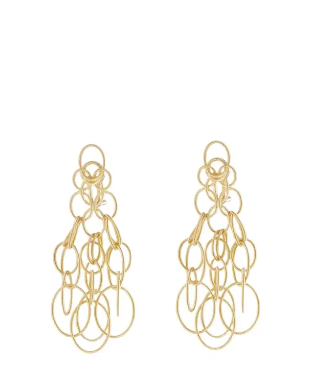 Buccellati Hawaii 18K Yellow Gold Oval Link Pendant Earrings