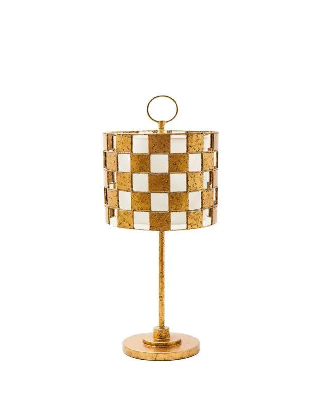 MacKenzie-Childs Golden Check Table Lamp