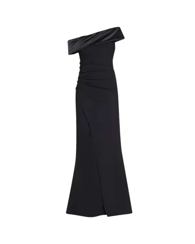 Chiara Boni La Petite Robe Koppany Ruched One-Shoulder Jersey Trumpet Gown