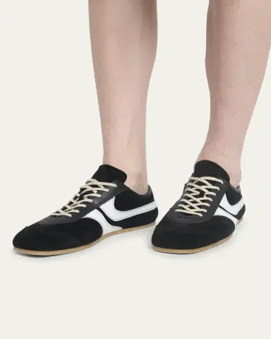 Dries Van Noten Men's Suede and Leather Trainer Sneakers | Thumbnail 2
