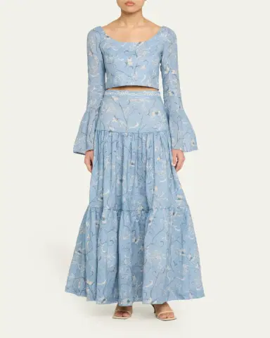 Agua by Agua Bendita Lymanopoda Anis Linen Maxi Skirt | Thumbnail 2