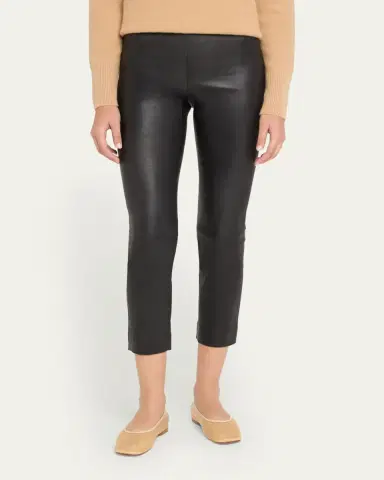 Vince Cropped Leather Leggings | Thumbnail 4